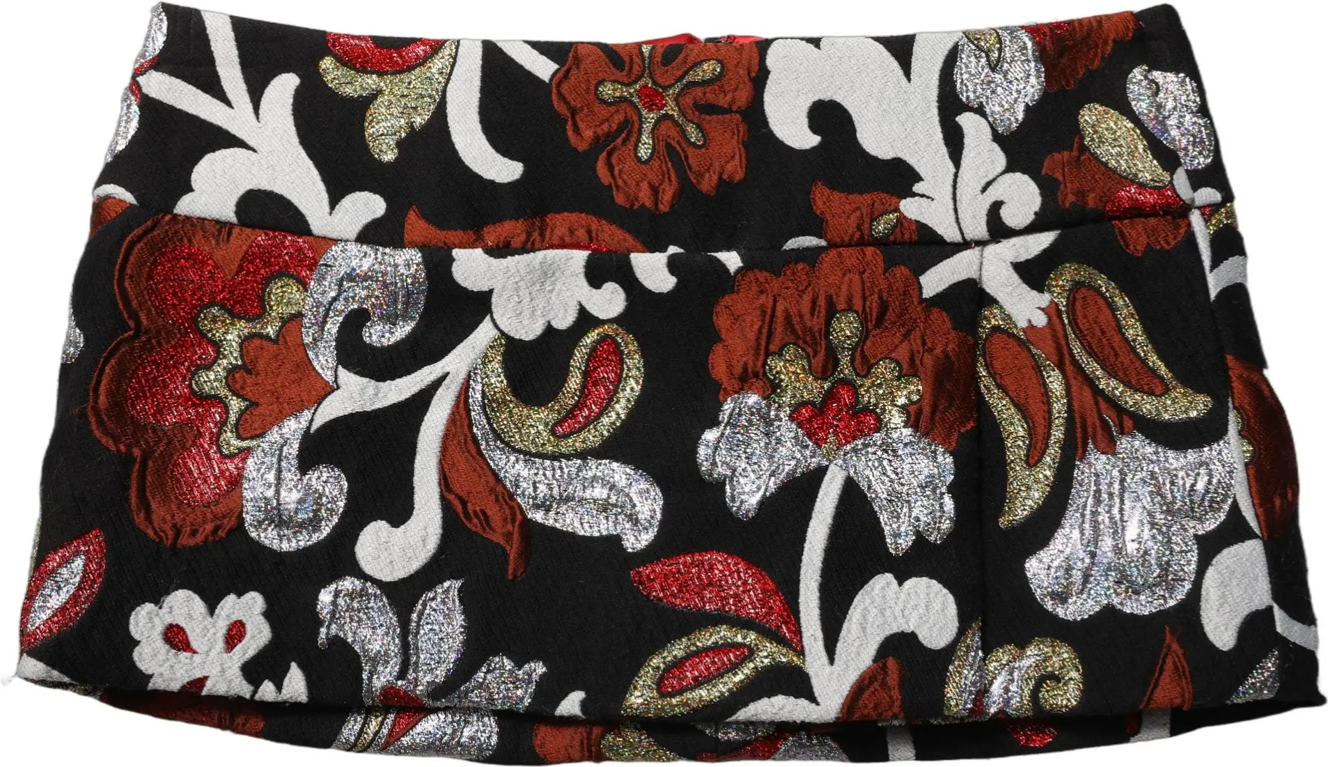Mini Skirt Dolce & Gabbana Black Floral Jacquard