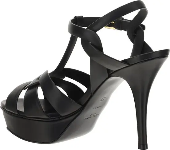Босоножки Saint Laurent Black Calf Leather Bos Taurus