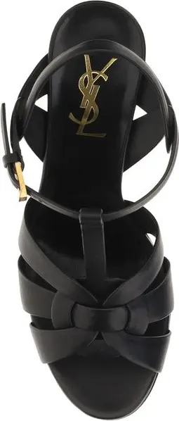 Босоножки Saint Laurent Black Calf Leather Bos Taurus