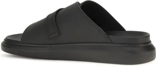 Sandals Alexander McQueen Black Calf Leather Bos Taurus Platform Sandals