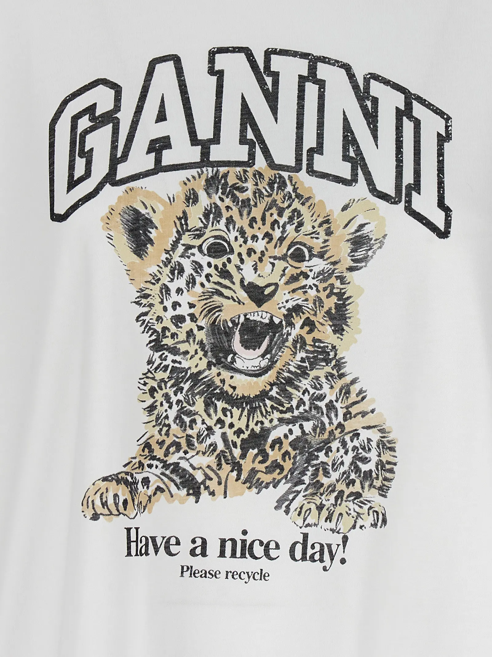 Футболка GANNI Белая хлопковая футболка