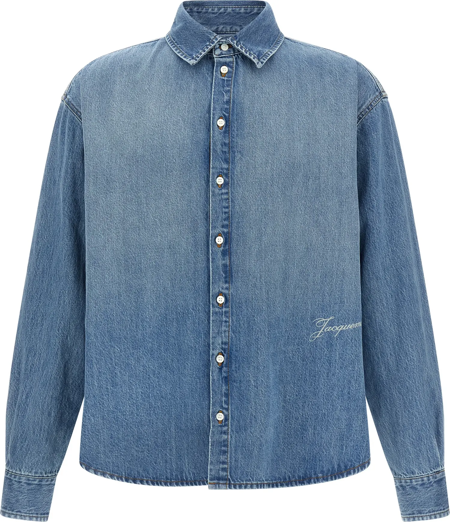 Синяя хлопковая блузка Jacquemus