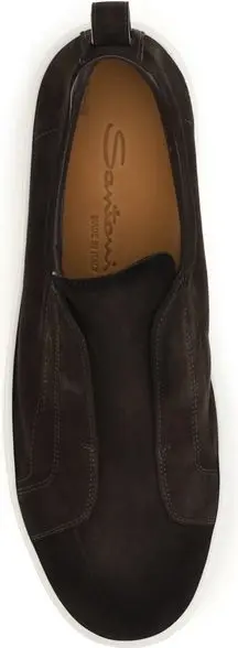 Кроссовки Santoni из коричневой телячьей кожи Bos Taurus