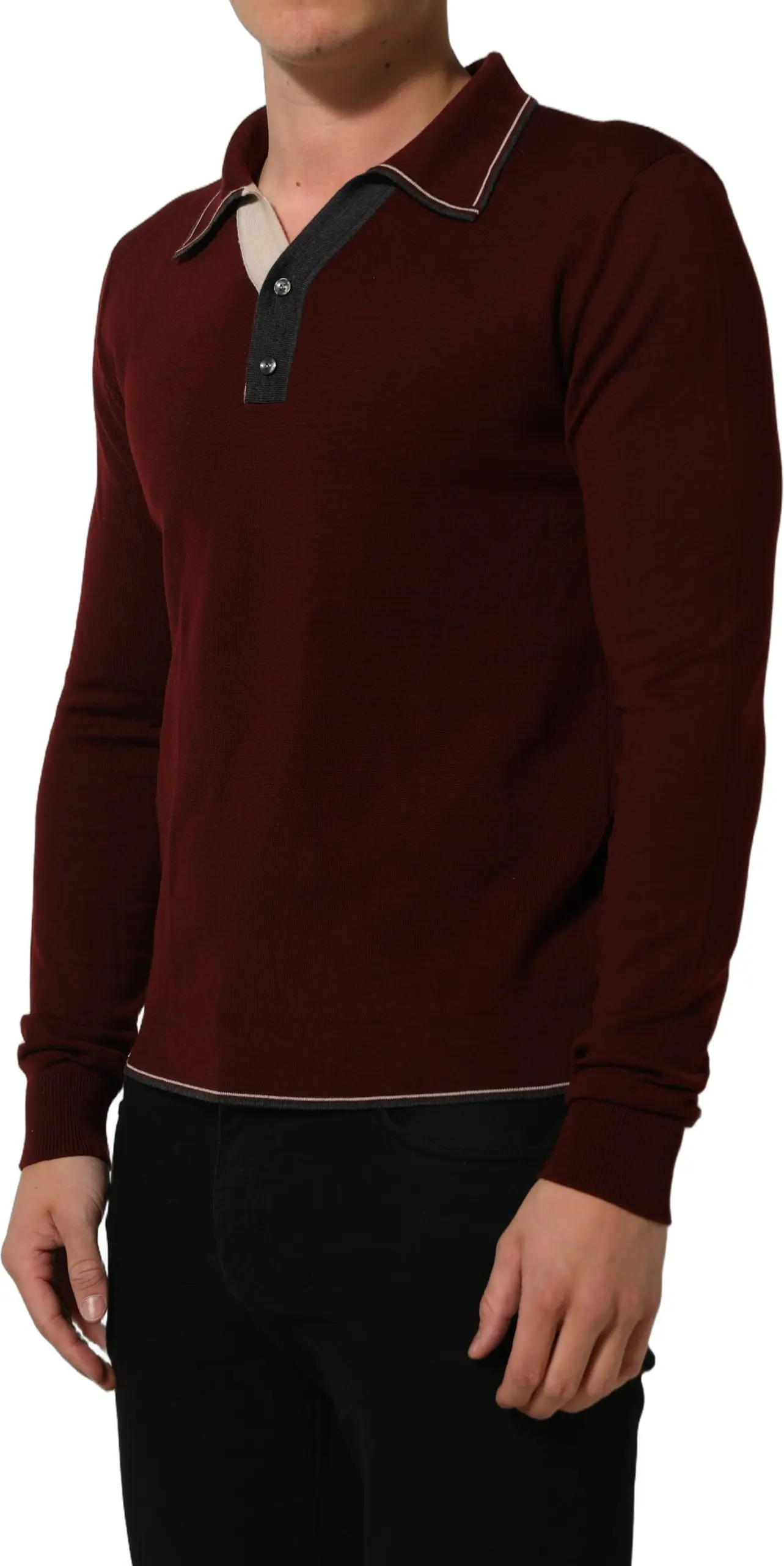 Wool Knit Henley Pullover Sweater Dolce & Gabbana