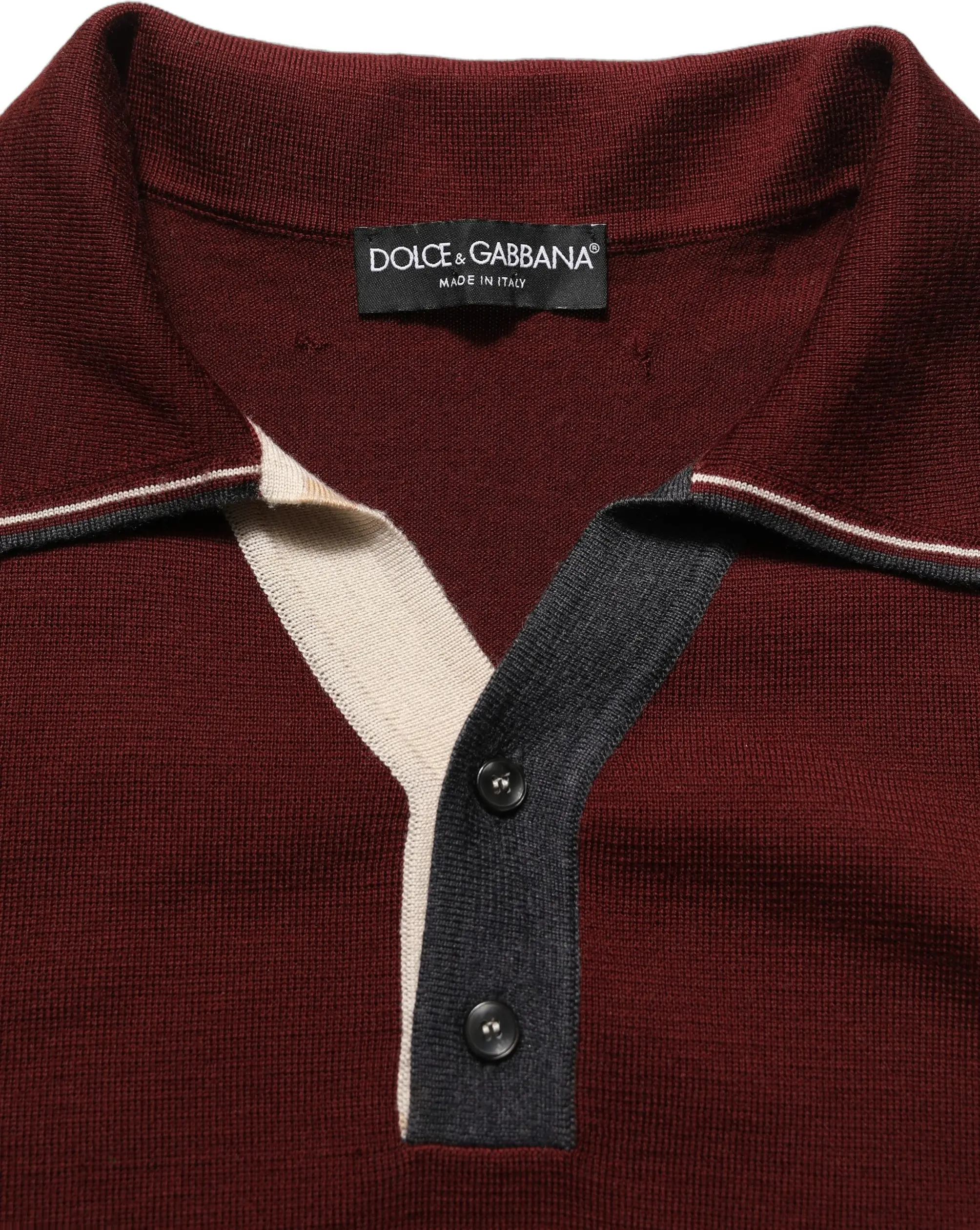 Wool Knit Henley Pullover Sweater Dolce & Gabbana