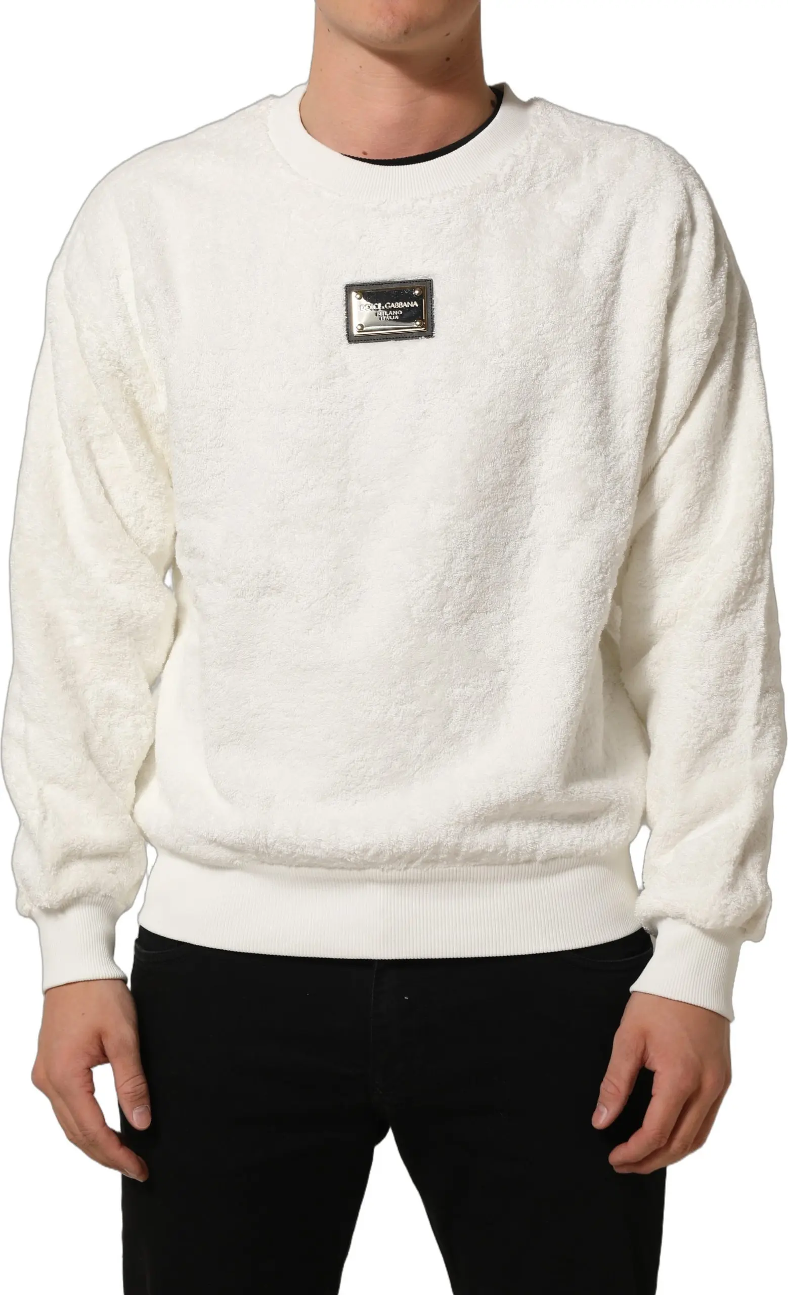 Dolce & Gabbana logotipli oq sweatshirt