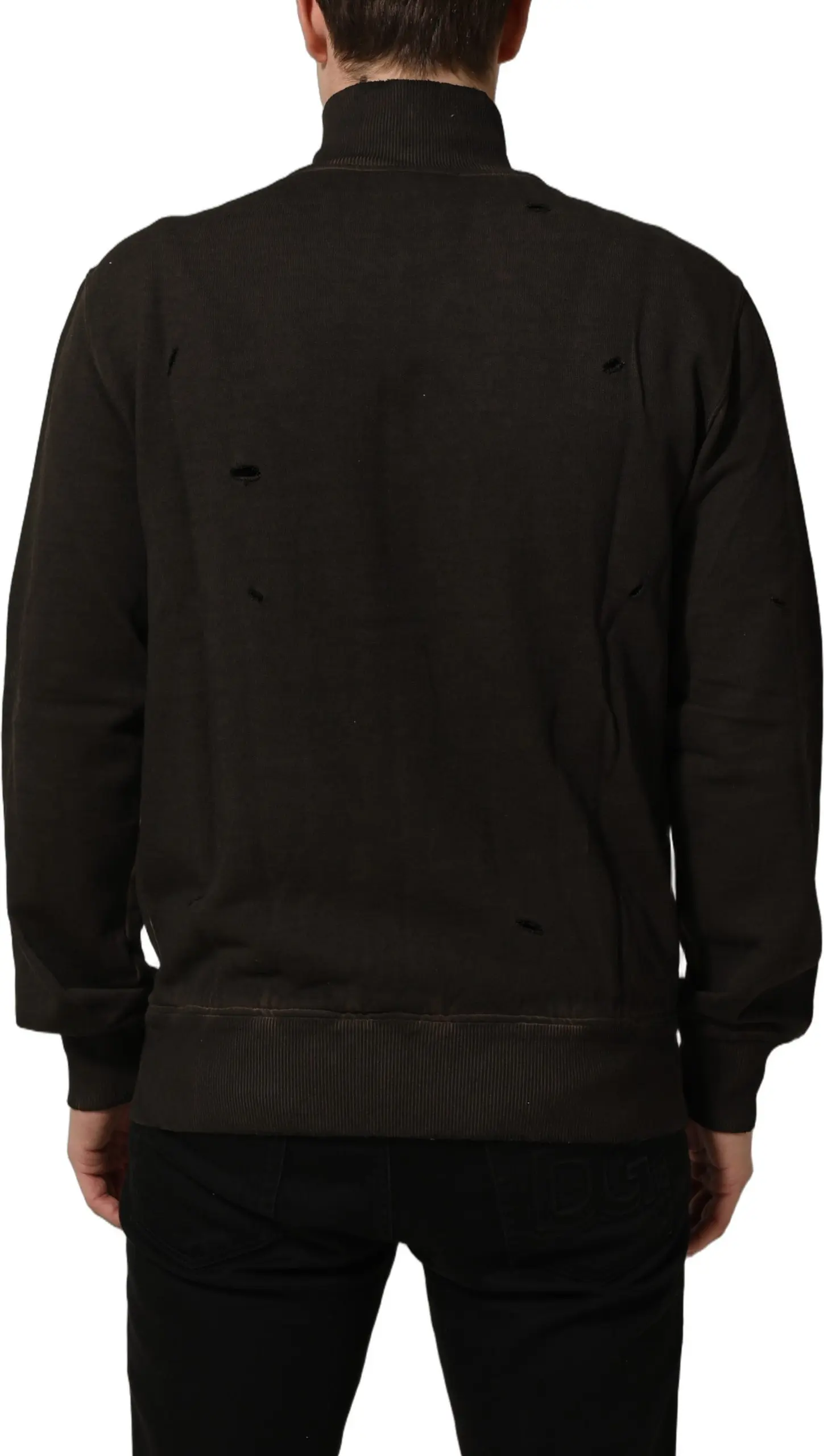 Sweatshirt Brown Logo Print Full Zip Sweatshirt Sweater Dolce & Gabbana