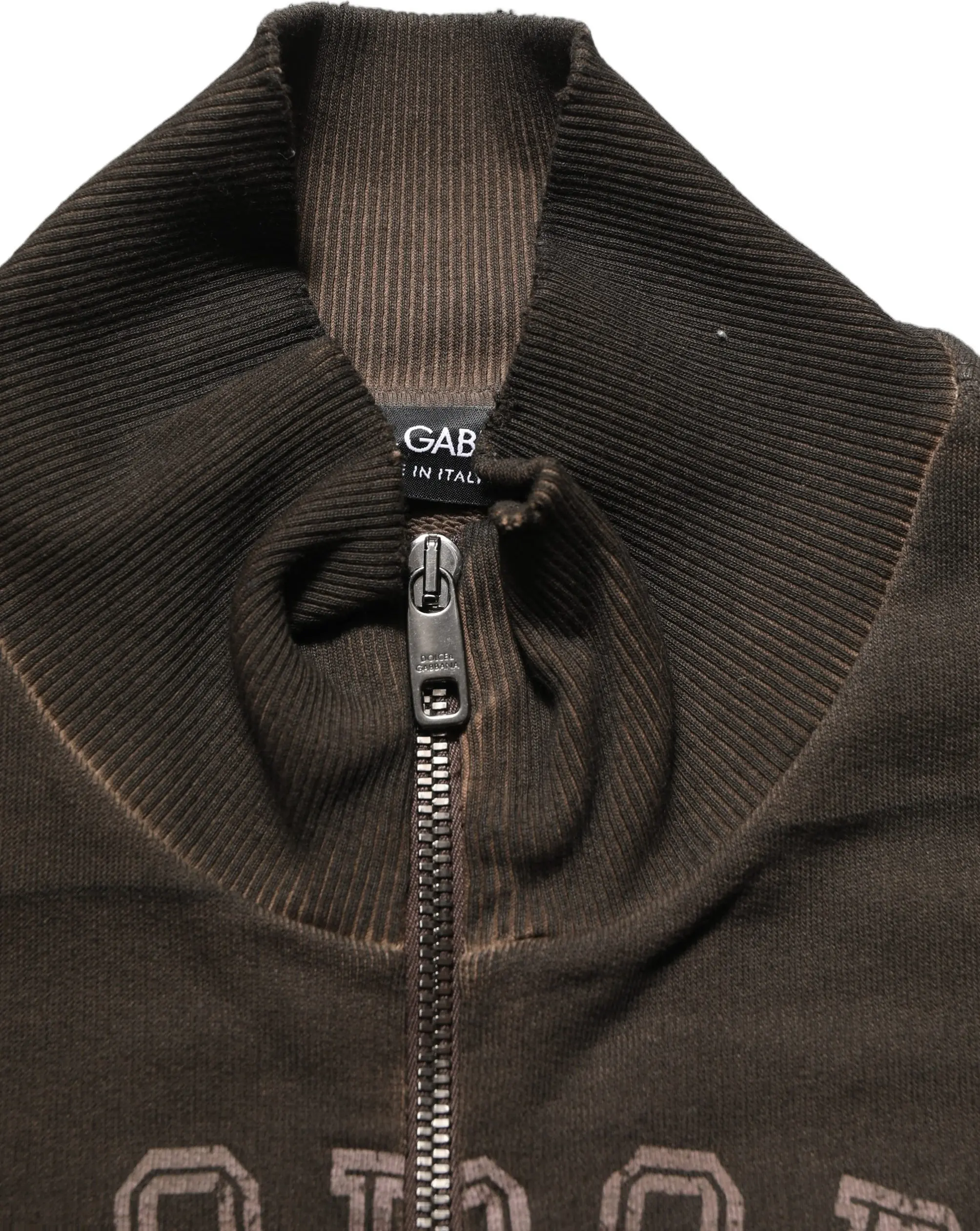 Sweatshirt Brown Logo Print Full Zip Sweatshirt Sweater Dolce & Gabbana