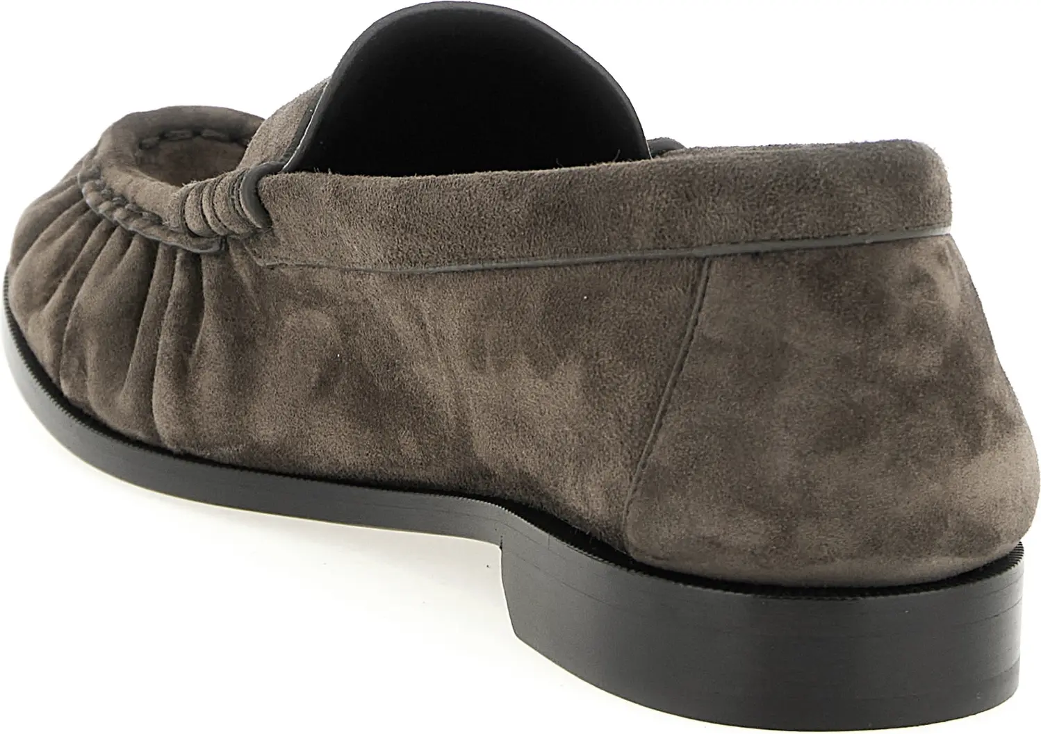 Juda Buyuk ("Saint Laurent") o'ziga xos jigarrang teri mokasinlar