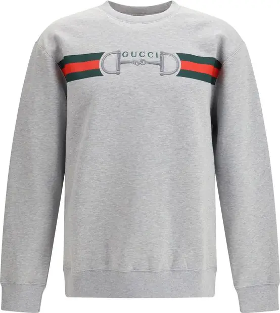 Серый хлопковый свитшот Gucci