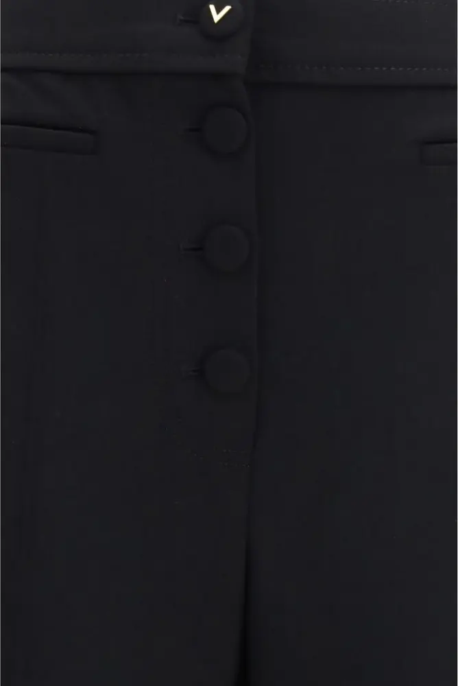 Flared Pants Valentino Garavani Black Wool Oves Aries