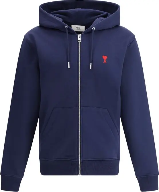Blue Cotton Sweatshirt AMI Paris