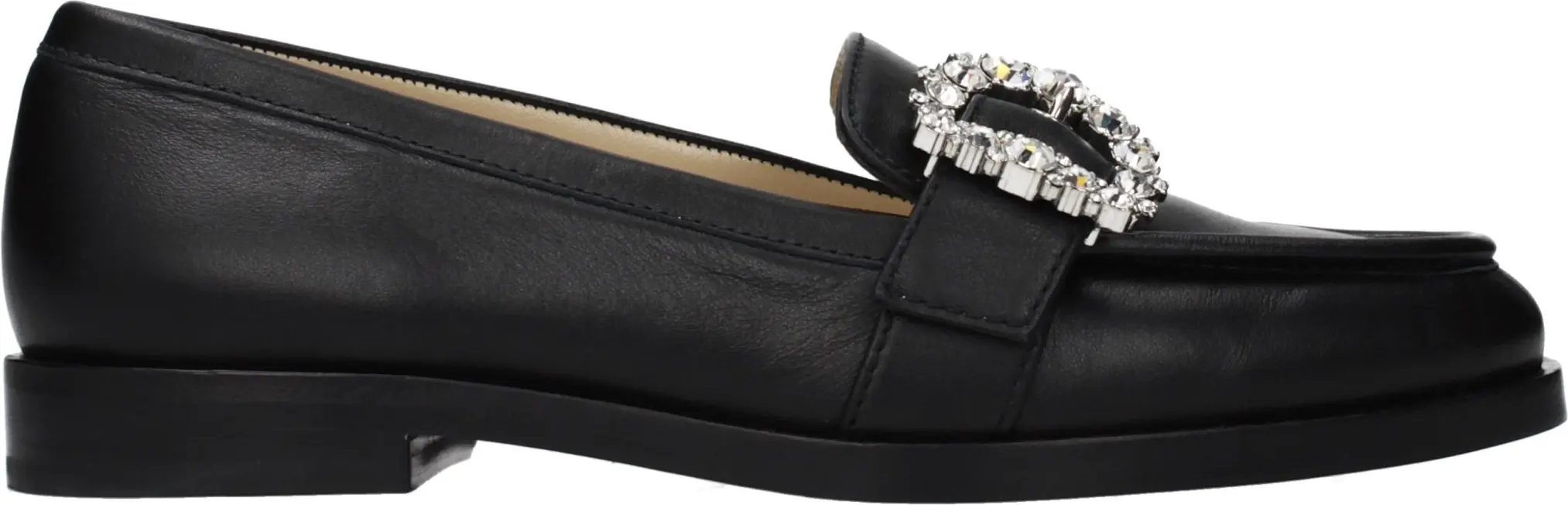 Black Leather Slip-On Loafers Jimmy Choo Eyewear
