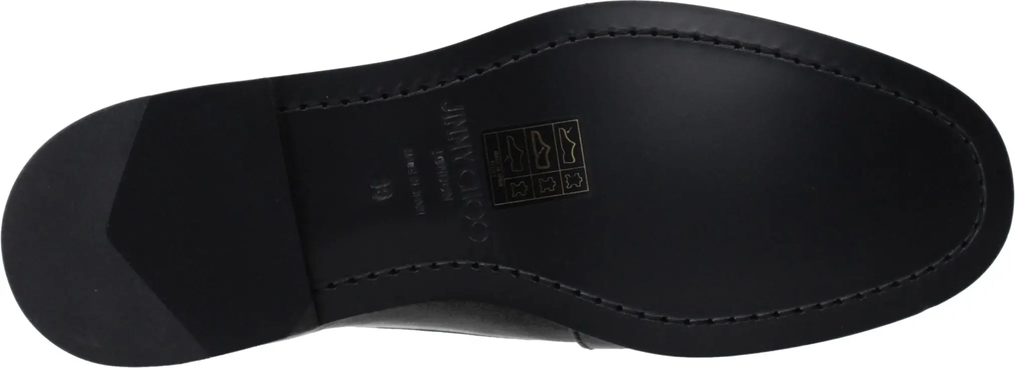 Черные кожаные лоферы слипоны Jimmy Choo Eyewear