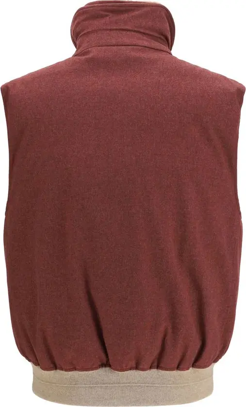 Sleeveless Jacket Brunello Cucinelli Bordeaux Wool Oves Aries