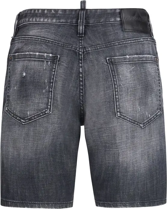 Чёрные хлопковые шорты-бермуды Dsquared2