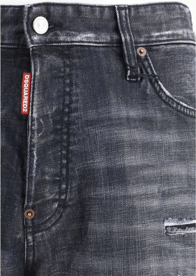 Чёрные хлопковые шорты-бермуды Dsquared2