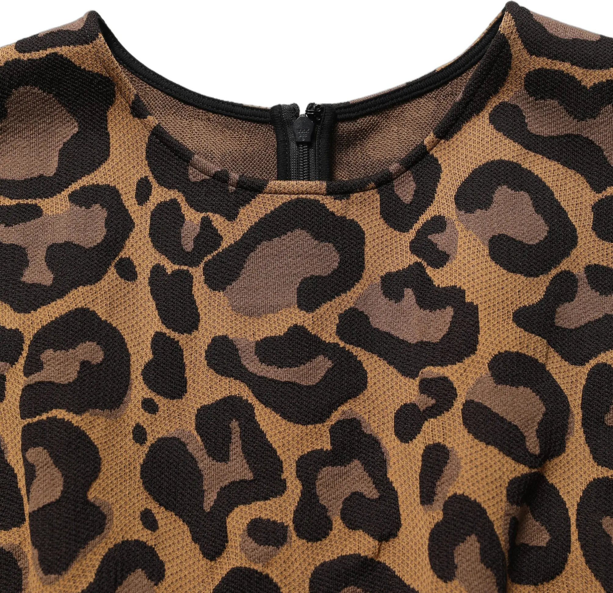 Dolce & Gabbana jigarrang leopard naqshli jakkard ko'ylak