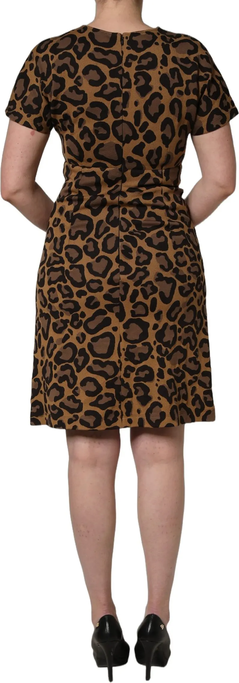 Dolce & Gabbana jigarrang leopard naqshli jakkard ko'ylak