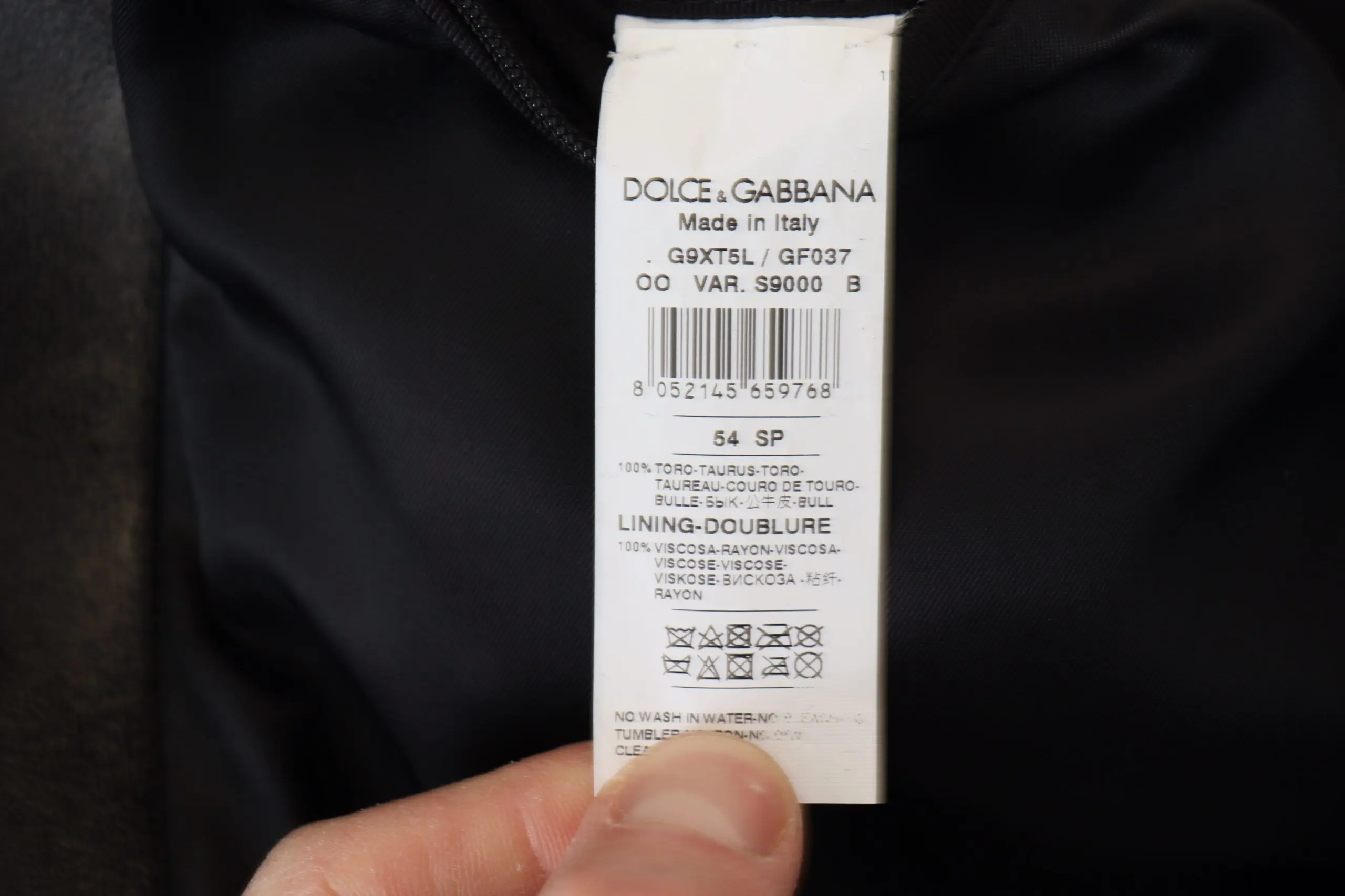 Black Leather Zipper Biker Coat Jacket Dolce & Gabbana