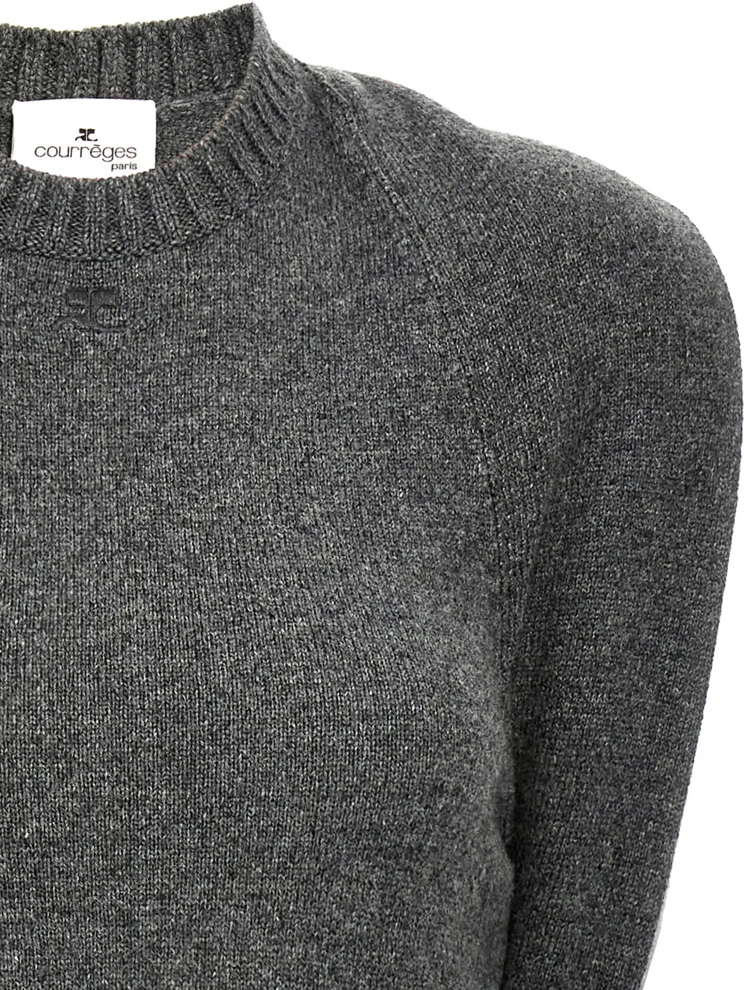 Courreges yelkadan tushirilgan drapes midi ko'ylak