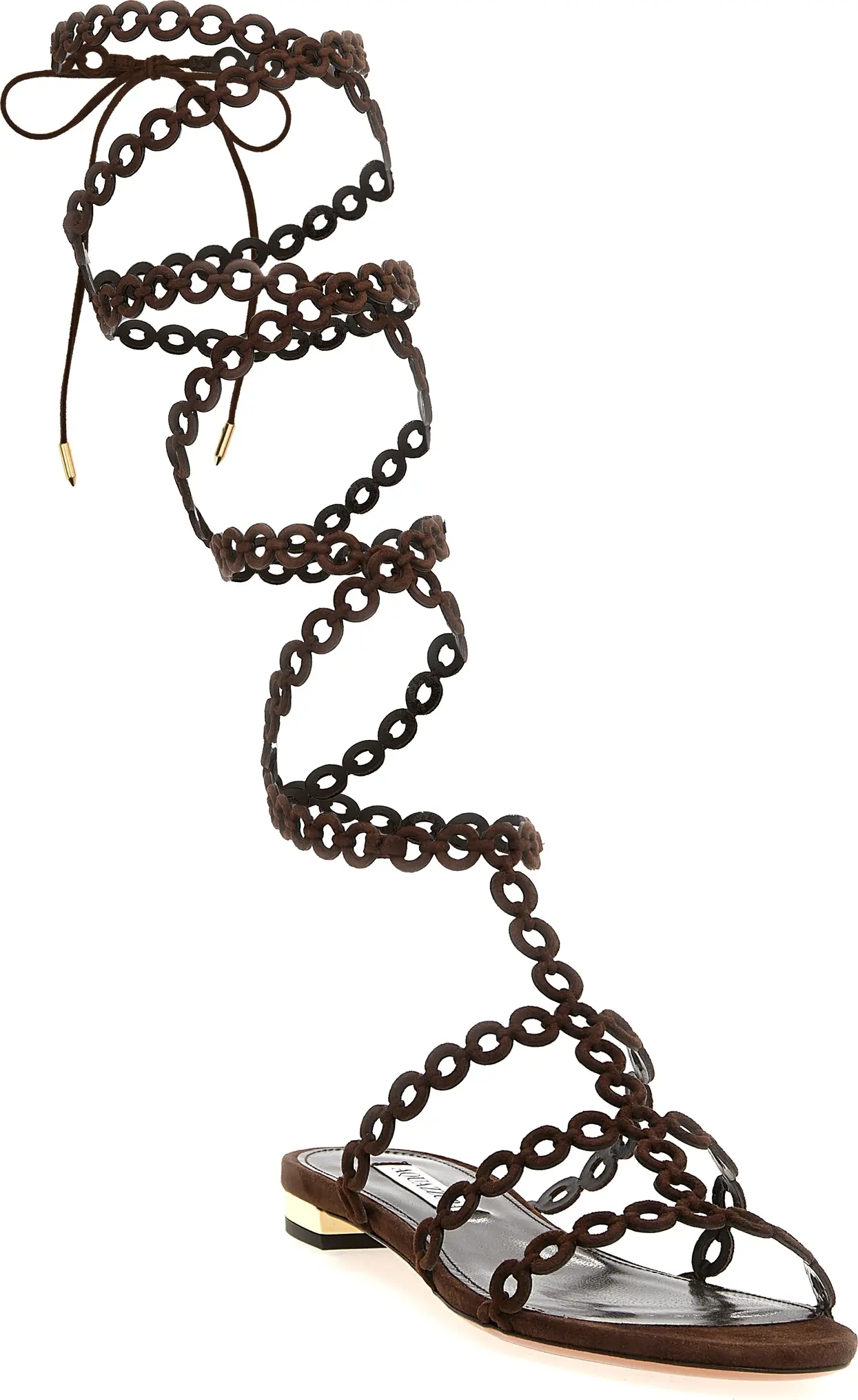 Сандалии на плоской подошве Aquazzura Infinity Chain