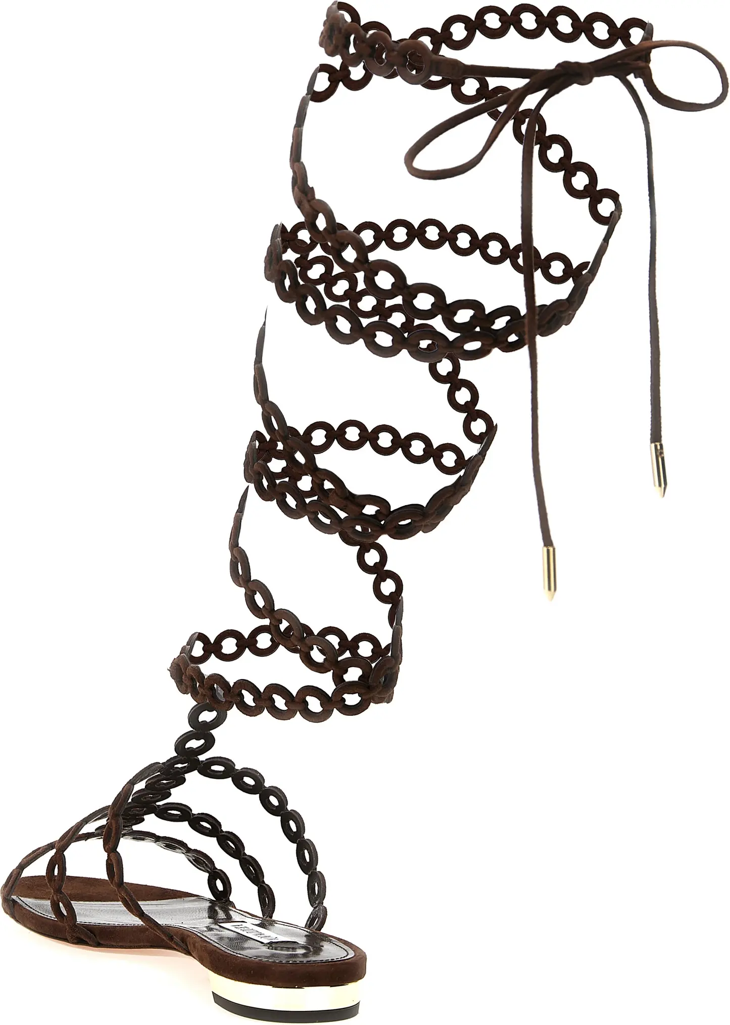 Сандалии на плоской подошве Aquazzura Infinity Chain