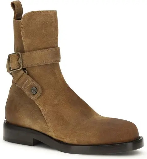 Burberry jigarlar jigarrang buzoq terisidan tikilgan, bog'ichli etiklari