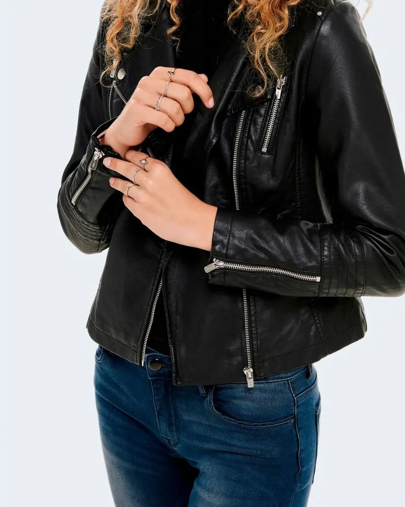 Jacket ONLY Black Viscose Biker Jacket
