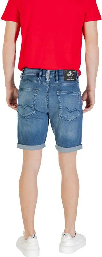 Blue Cotton Bermuda Shorts