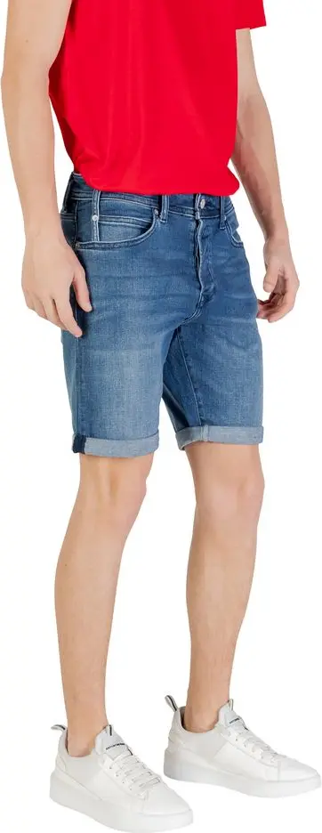 Blue Cotton Bermuda Shorts